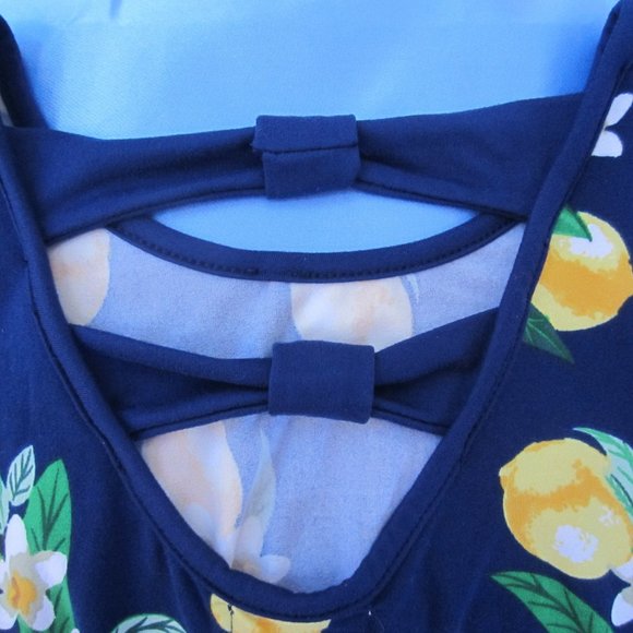 NWT Girl's POOF GIRL Open Front Shorts Dress Size XL Blue Floral Print - Picture 5 of 9